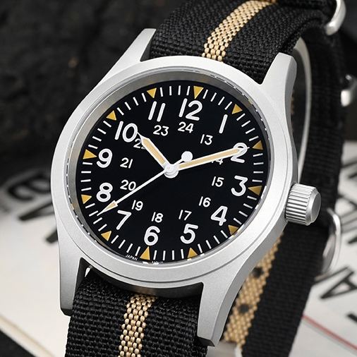 [Pre-order][ควอตซ์] Militado ML05 Field watch 38MM C3 AR Curve Sapphire VH31 100M