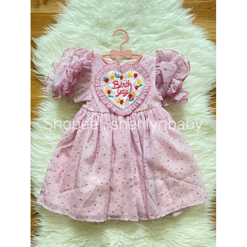 [Used once like new] Babylovett Dress สีชมพู Birth Yay Collection Size 18-24