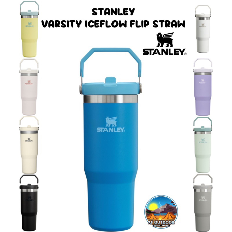 [ลิขสิทธิ์แท้]Stanley แก้วเก็บความเย็น รุ่น VARSITY ICEFLOW™ FLIP STRAW TUMBLER 30 OZ ขวดใส่น้ำเย็น เก็บน้ำแข็งได้ 48 ชม