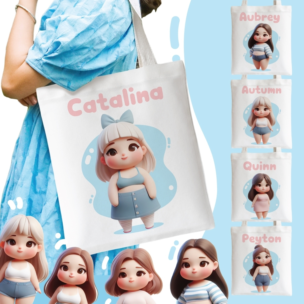 กระเป๋าผ้า ถุงผ้า เติมชื่อ Name Bags Collection รุ่น Chubby girl