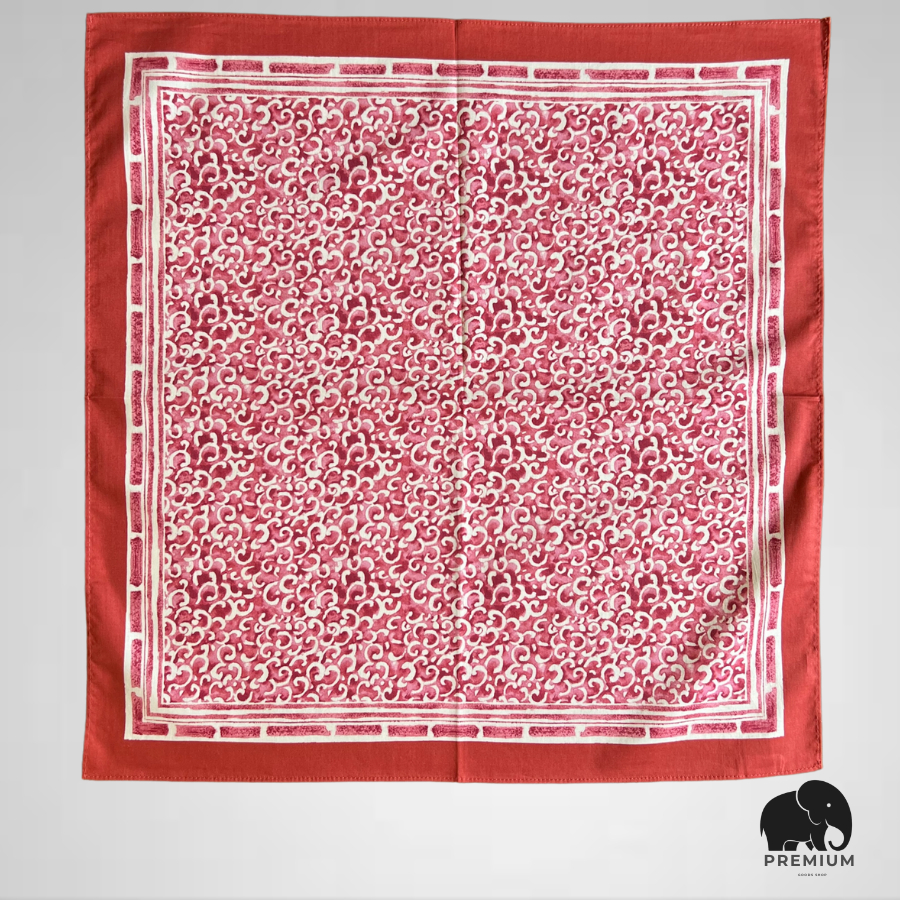 ผ้าเช็ดหน้าคอทตอน จิม ทอมป์สัน  Cotton handkerchief Jim Thompson Pink graphic