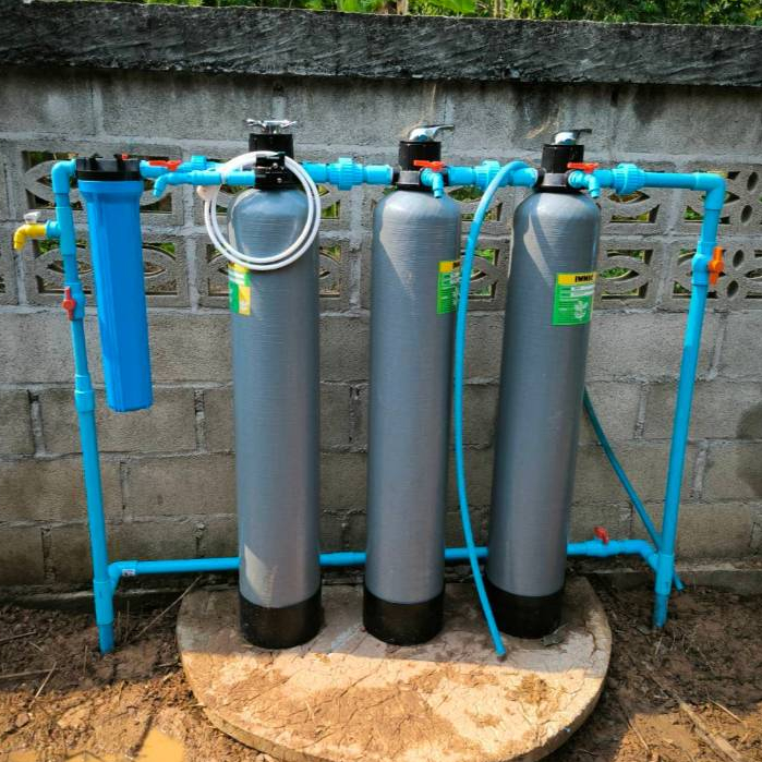 ชุดถังกรองน้ำใช้ 8x44 นิ้ว พร้อมสารกรอง +1กระบอก + ข้อต่อPVCครบทุกจุดตามภาพ *สินค้าคุณภาพ