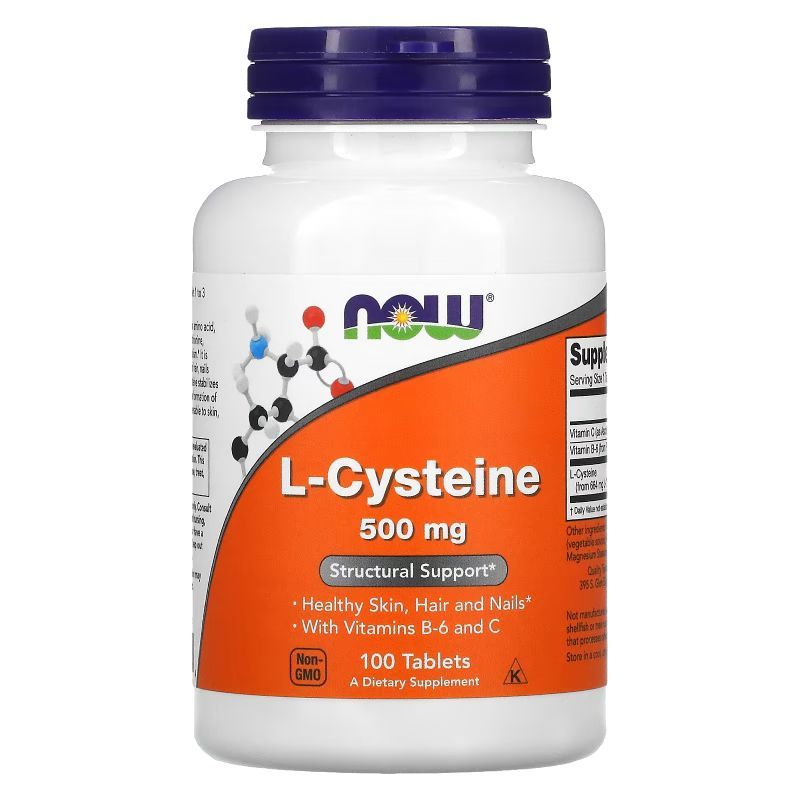 แอล-ซีสเตอีน NOW Foods, L-Cysteine, 500 mg, 100 Tablets