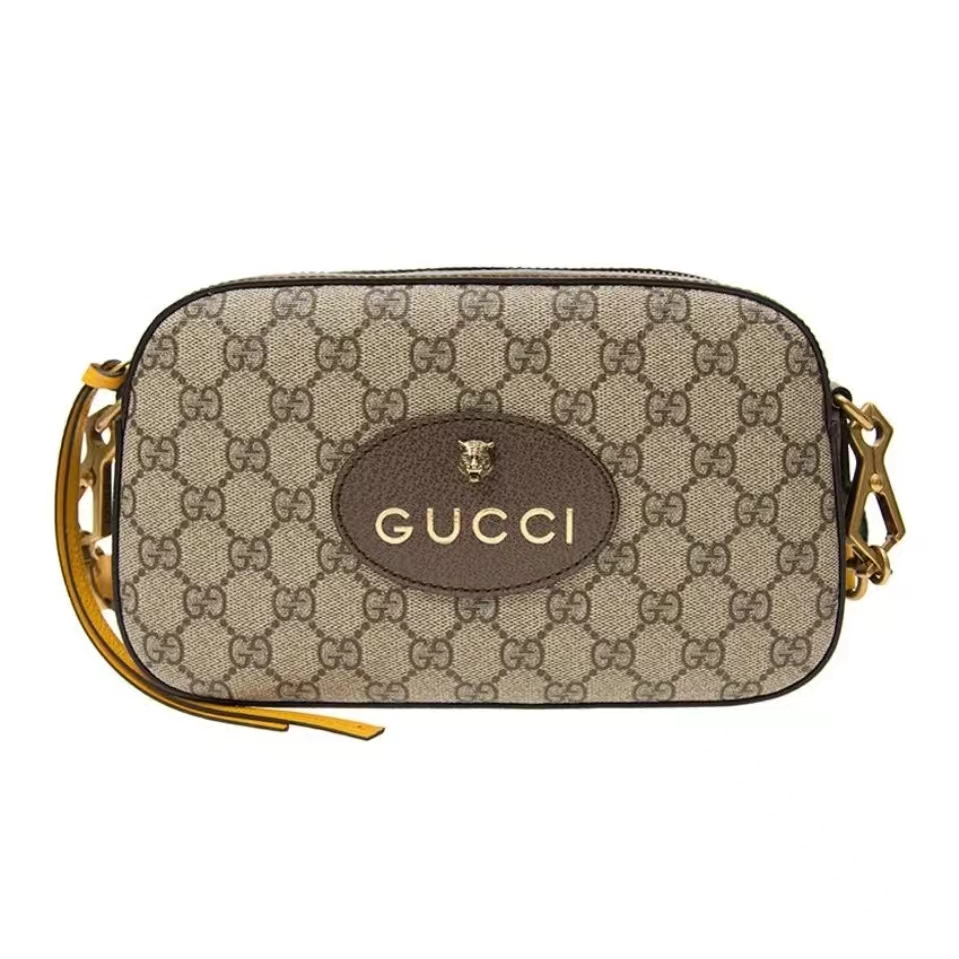 Gucci/Tiger's Laohua Printing Camera Bag/Messenger Bag Bag Bag/กระเป๋าชายและหญิงและผู้หญิง 100%ของแท้