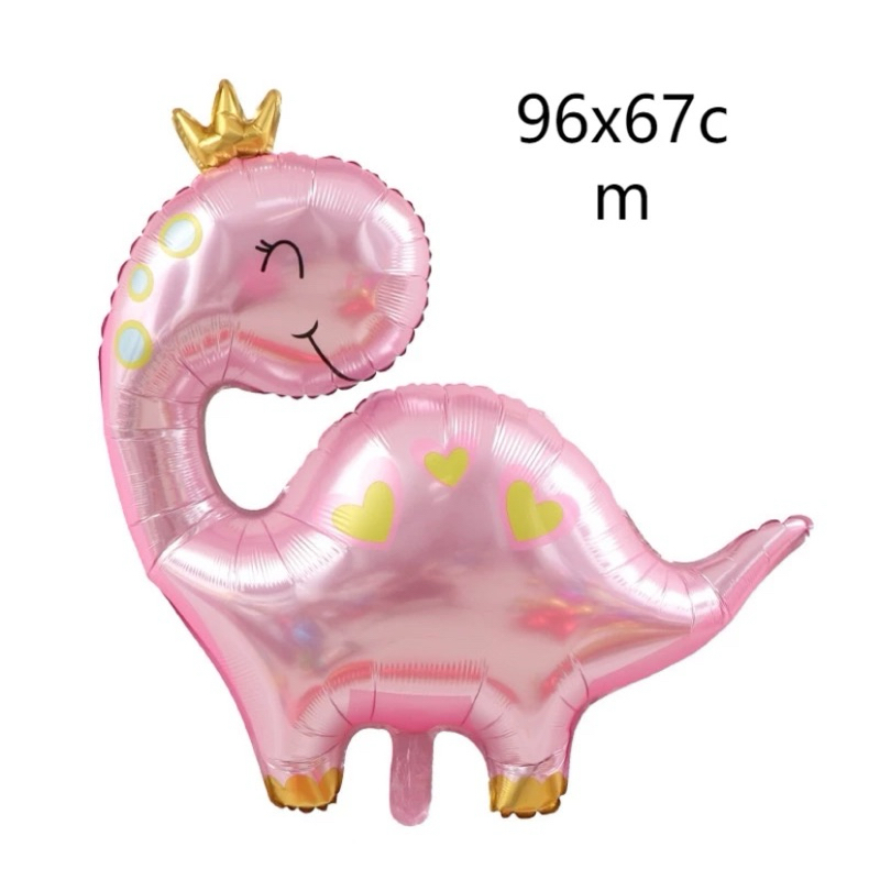 🇹🇭ลูกโป่งฟอยล์ ไดโนเสาร์สีชมพูน่ารัก 96*67cm พร้อมส่ง