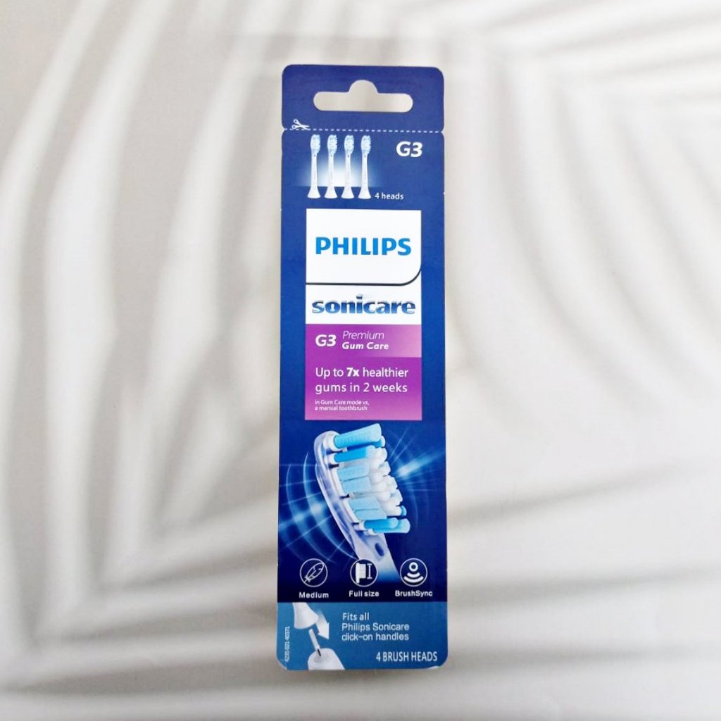 [Philips®] Sonicare G3 Premium Gum Care Brush Heads 4 Brush Heads HX9054/65 White หัวแปรงสีฟันไฟฟ้า รีฟิว 4 หัว รุ่นG3