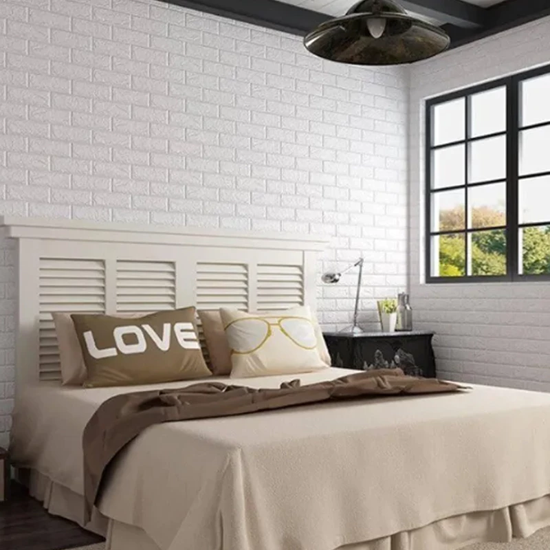 l ราคาส่วนลด ถูกที่สุด l  wallpaper 3D วอลเปเปอร์ติดผนัง วอลเปเปอร์ติดผนัง 3d wallpaper ลายอิฐ  มีกาวในตัว thumbnail 10