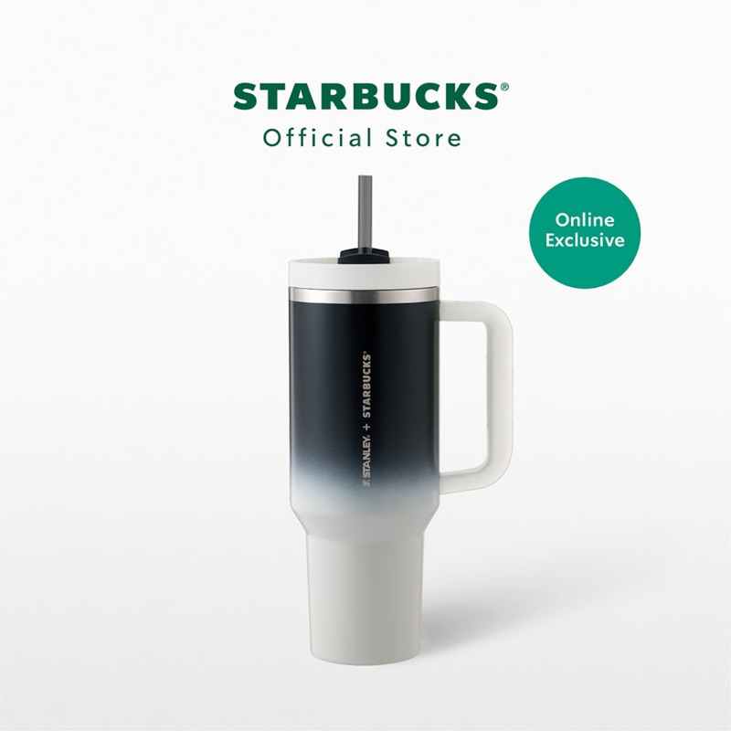 [พร้อมส่ง] Starbucks Stainless Steel Stanley Gradient Black White Cold Cup 40oz