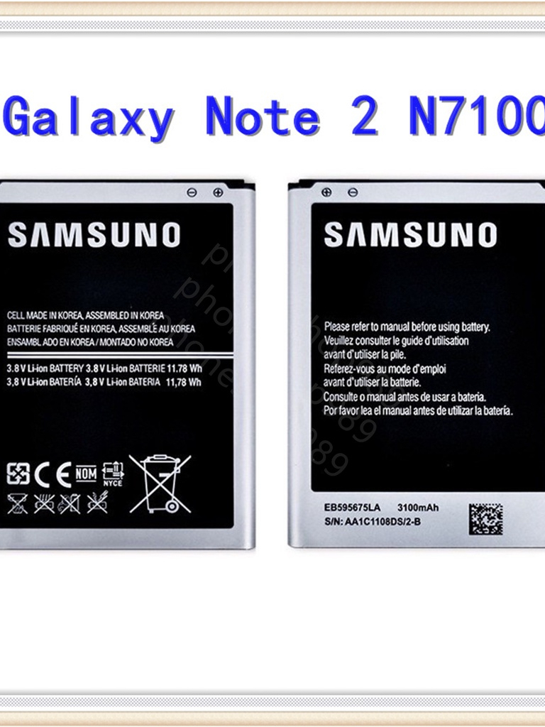 แบตเตอรี่ ใช้สำหรับมือถือ N7100 Note2 N7100 Note2 Samsuno Galaxy N7100 Note2 พร้อมส่ง งานเหมือนแท้