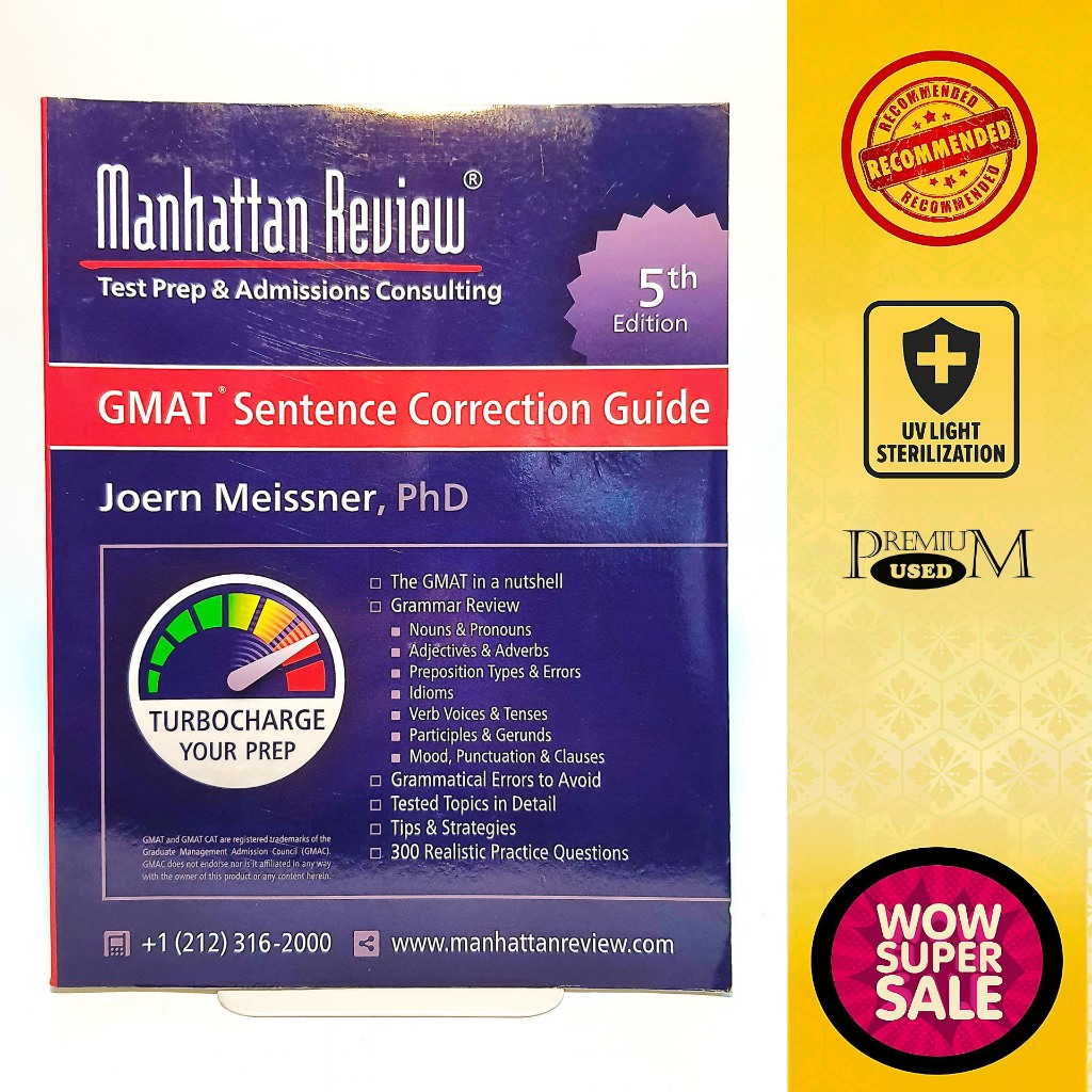 หนังสือคู่มือเตรียมสอบ GMAT Manhattan Review GMAT Sentence Correction Guide