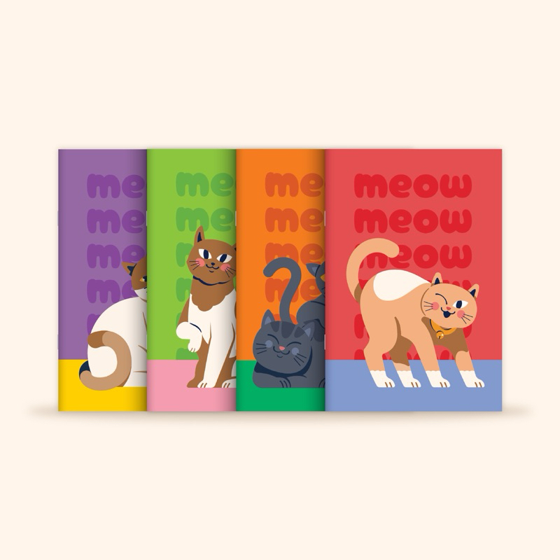 [โกญจนาท] สมุดนักเรียนปกอ่อนลายแมวน่ารัก 20 แผ่น
