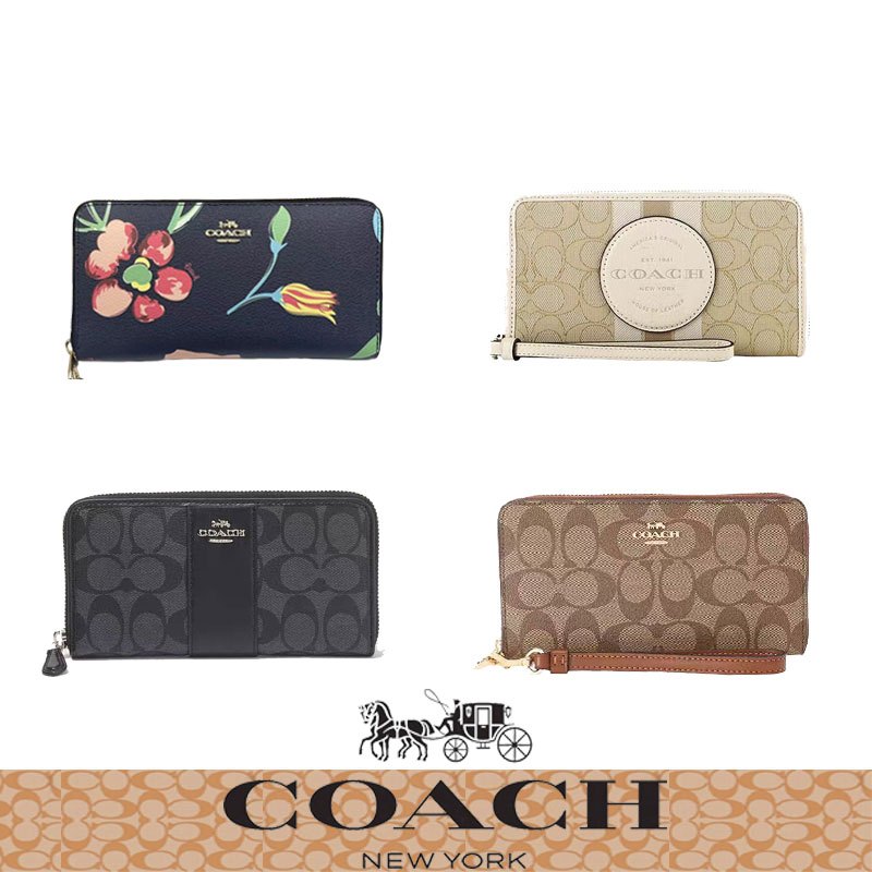 COACH กระเป๋าสตางค์ใบยาวทำจากหนัง กระเป๋าสตางค์ใบยาว มีซิป คลาสสิค มีสไตล์ พกพาสะดวก มีช่องใส่การ์ด สินค้าพร้อมส่งจากไทกระเป๋าสตางค์ใบยาว C4452