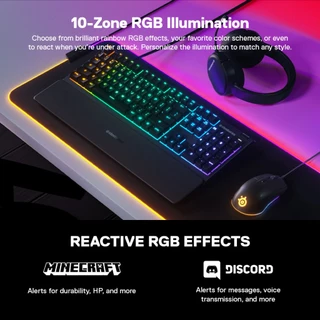 SteelSeries Apex 3 RGB Gaming Keyboard คีบอร์ดเกมมิ่ง ไฟ RGB ปุ่มกดเสียงเงียบ ปุ่ม US-TH