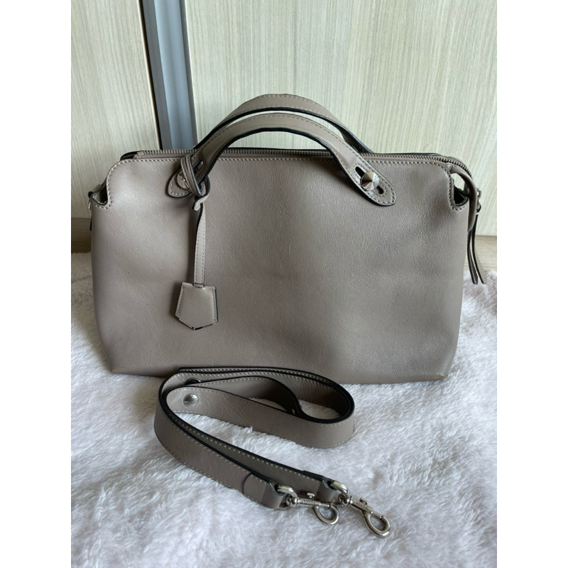 FENDI By the way medium Handbag Shoulderbag leather gray Women