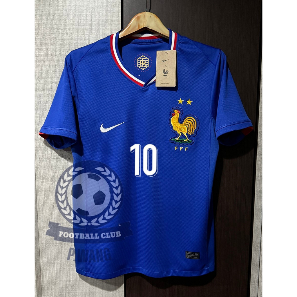 New!! เสื้อฟุตบอลทีมชาติ ฝรั่งเศษ Home ชุดเหย้า ยูโร 2024 เกรดแฟนบอล [ 3A ] สีน้ำเงิน ตรงต้นฉบับ รับประกันคุณภาพสูง