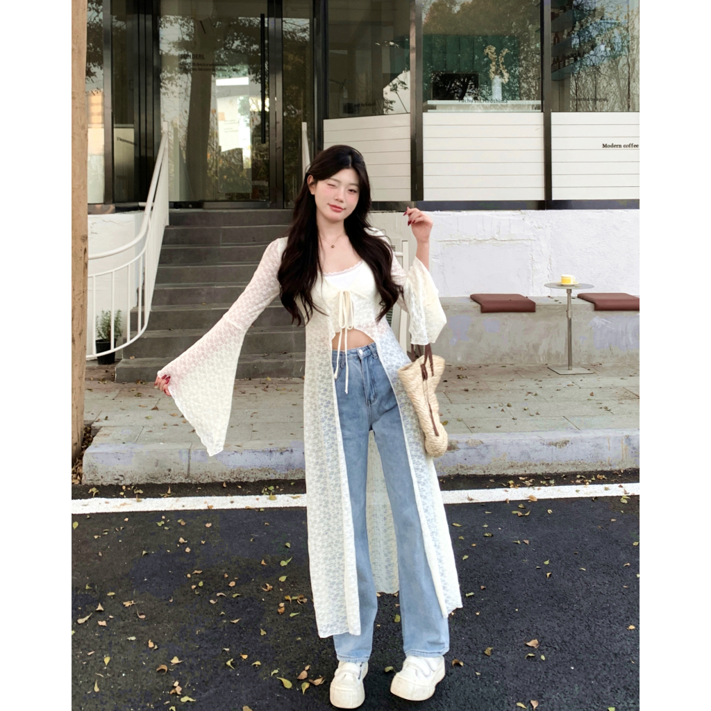 พร้อมส่งค้า เสื้อคลุม โบฮีเมียนลูกไม้ นิ่ม คลุมบิกินนี้ กันแดด สวยจึ้งมาก ใส่สบายNEW2025