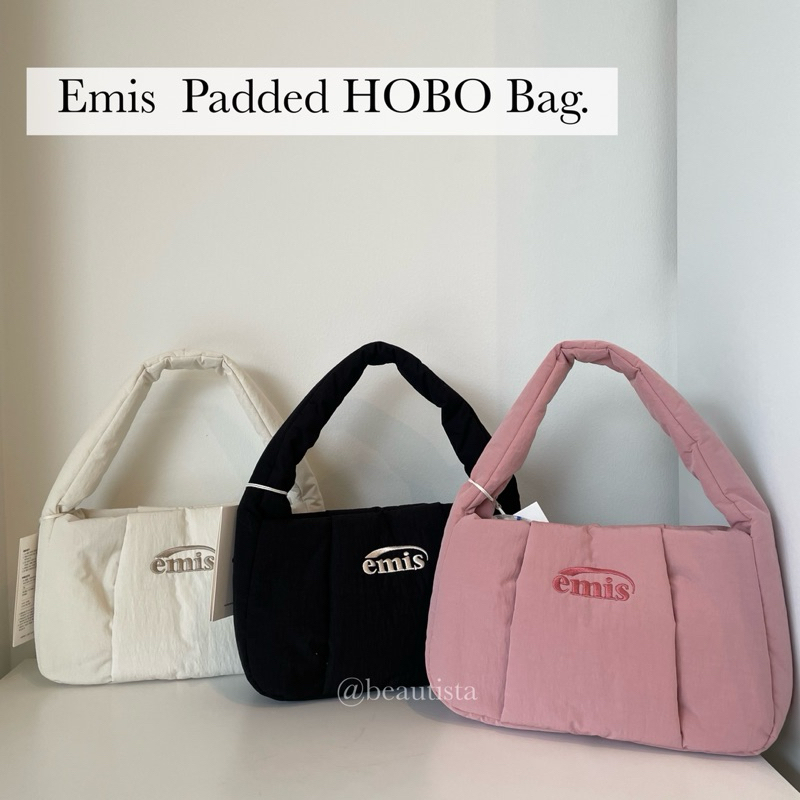 emis  PADDED HOBO BAG  กระเป๋าทรง hobo ที่ใช้ได้ทั้งผญ/ผช ทรงน่ารักมากกกก