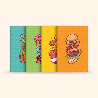 [โกญจนาท] สมุดปกอ่อนลายฟาสต์ฟู้ด 14 แผ่น ราคาถูก