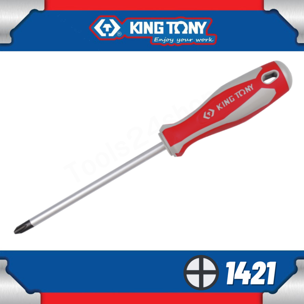 KING TONY ไขควงแกนกลม ปากแฉก ขนาด 2.1/2 นิ้ว - 4 นิ้ว No.1421