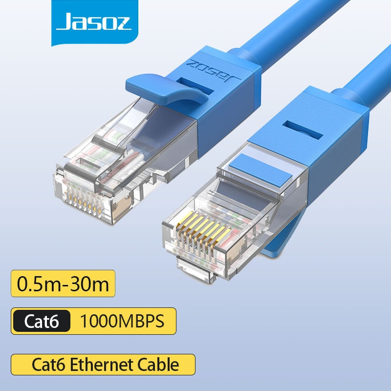 ส่งจาก กทม Jasoz สายแลน CAT 6 สาย LAN ความเร็วสูง ความยาว 5-30M Ethernet Cable RJ45 รองรับ 1000Mbps