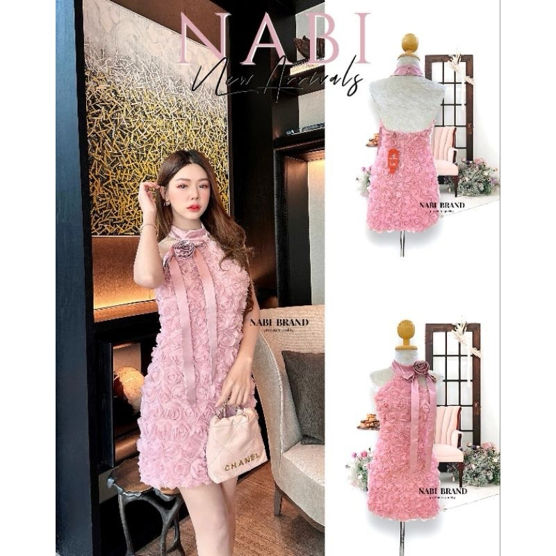 เดรสดอกกุหลาบ 3d งานตามหา งานแซ่บ 🩷🌹 งานป้าย Nabi Brand ⭐️