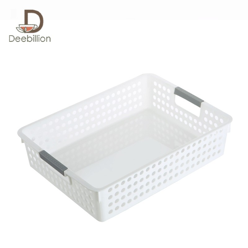 ตระกร้าใส่ของ ตะกร้าพลาสติก Basket สำหรับเก็บของในห้องน้ำ ห้องครัว 3ขนาด ประหยัดพื้นที่ใช้สอย Deebillion