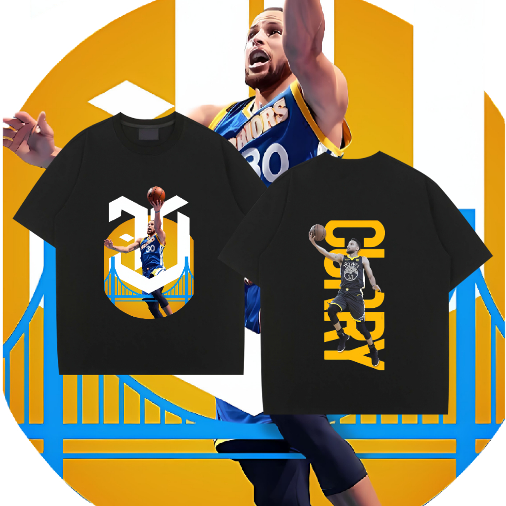 【 Flash Sale 】Stephen Curry 30 บาสเกตบอล Golden State Warriors การพิมพ์ กราฟฟิตี ระบายอากาศได้ กีฬา แขนสั้น【S-3XL COD
