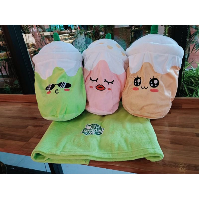 หมอนผ้าห่มเครื่องดื่ม Cafe Amazon Cup Pillow-Blanket
