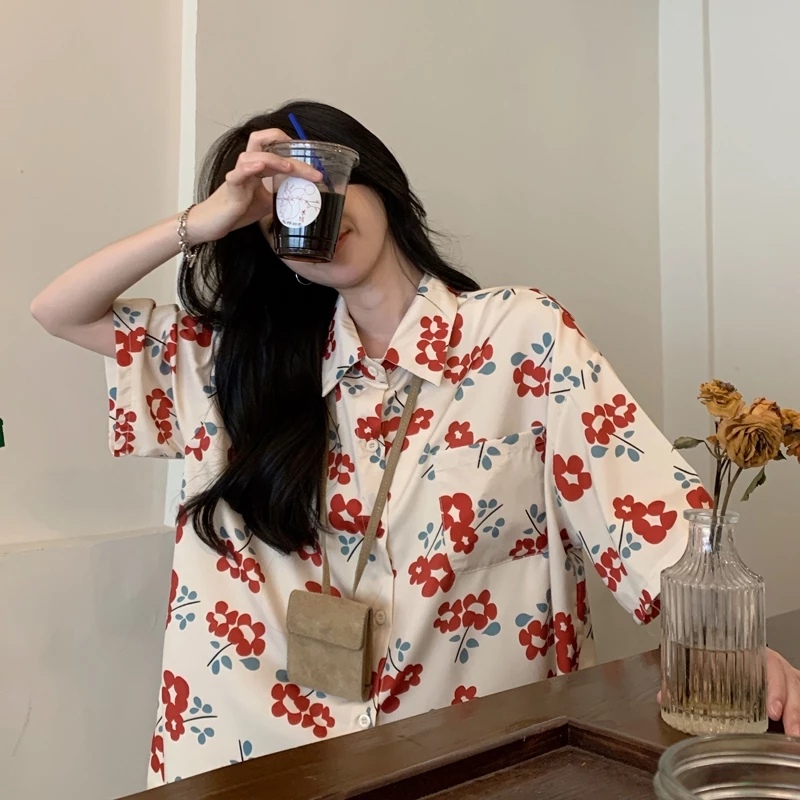 STYLE W370 เสื้อแขนสั้น ลายดอก ทรงโอเวอร์ไซส์ thumbnail 7