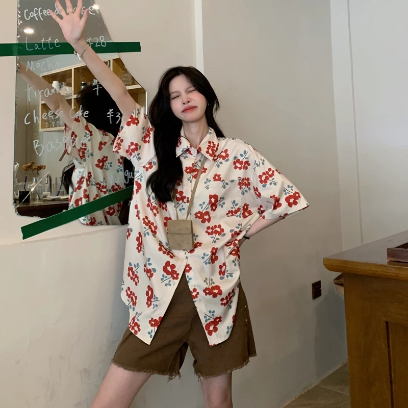 STYLE W370 เสื้อแขนสั้น ลายดอก ทรงโอเวอร์ไซส์ thumbnail 8