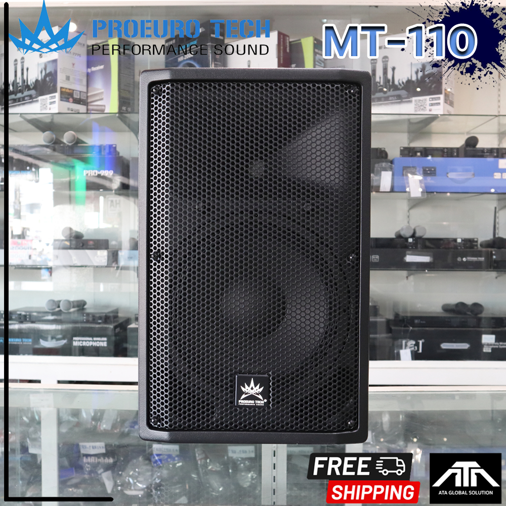 1ใบ PROEUROTECH MT-110 ตู้ลำโพง 10นิ้ว ABS  2 ทาง ลำโพงตั้งพื้นขนาด ตู้ลำโพงพร้อมดอก