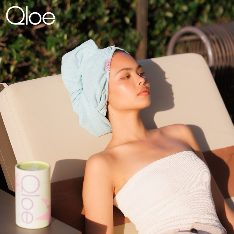 Qloe - Quick Dry Hair Turban ผ้าเช็ดผมแห้งไว ลดผมชี้ฟู ลดผมเสีย ดูดซับน้ำได้ดี ช่วยให้ผมแห้งเร็วถึง 