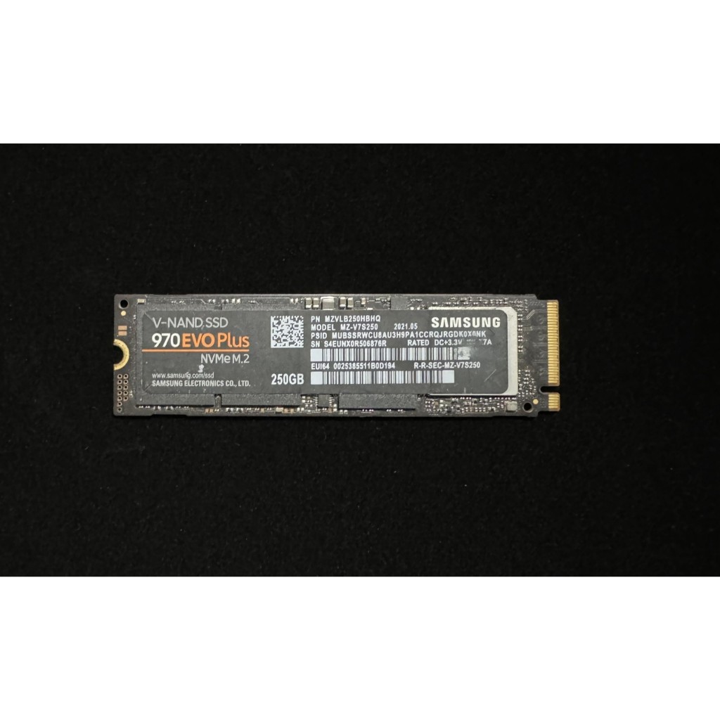 SSD (เอสเอสดี) 250GB SAMSUNG 970 EVO PLUS PCIe/NVMe M.2 2280 มือสอง