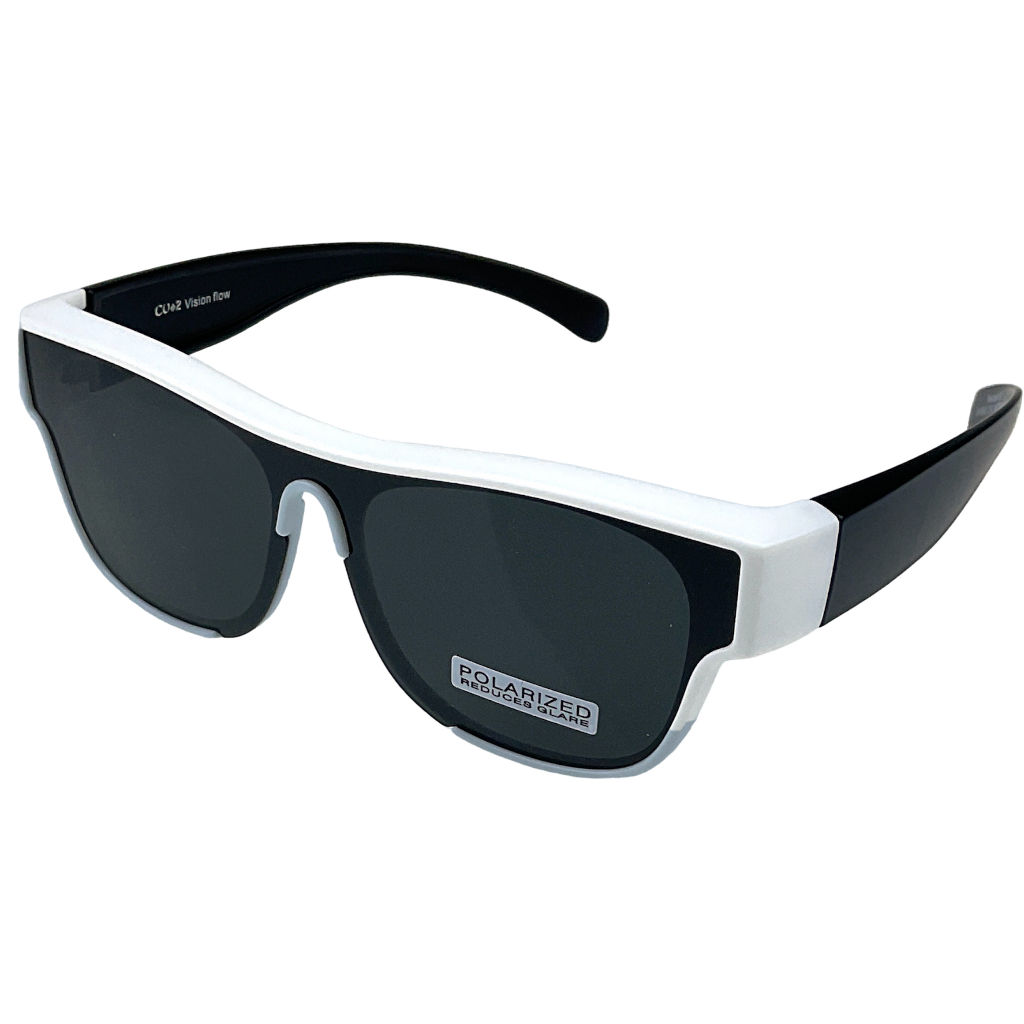 แว่นกันแดด Fit Over เลนส์ Polarized โพลาไรซ์ ป้องกันรังสียูวี(UVA และ UVB) ครอบแว่นสายตา สวบทับ กันลม V2