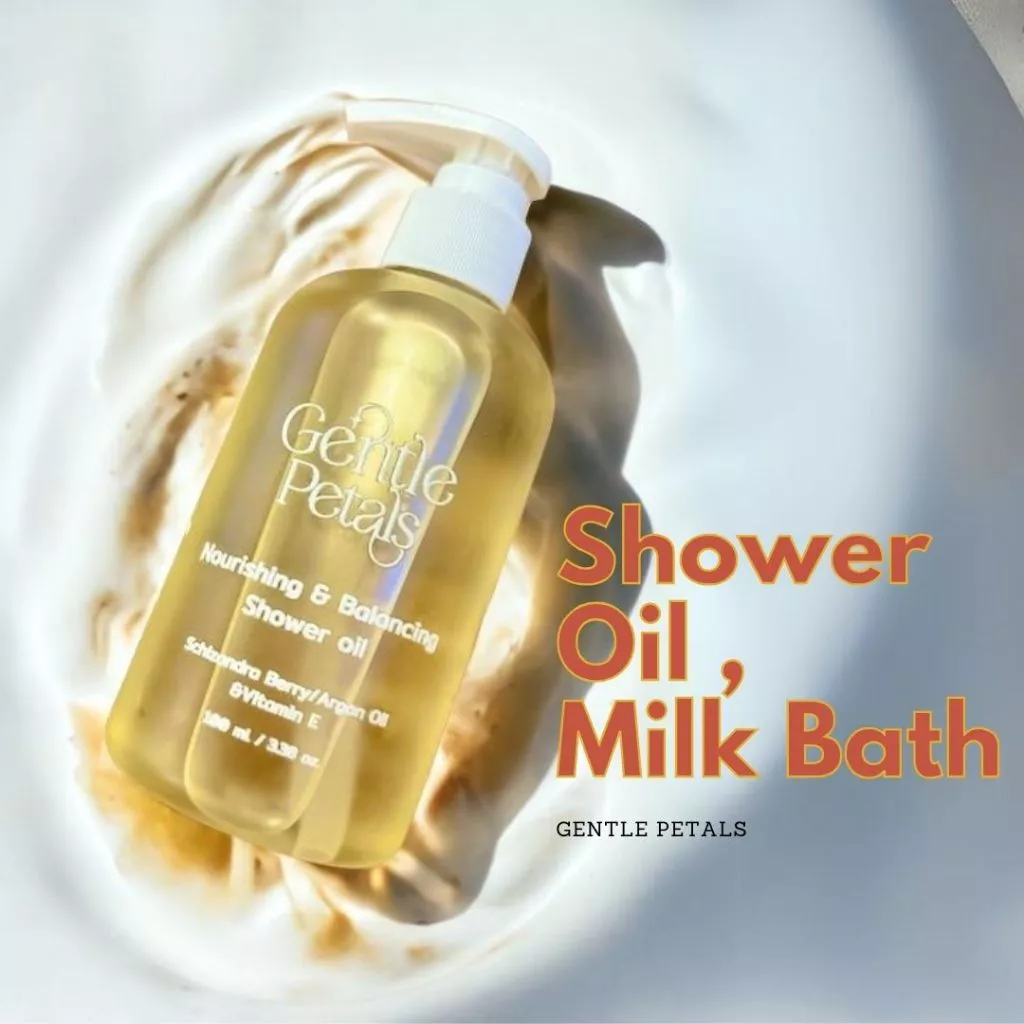 Gentle Petals ออยล์อาบน้ำ Milk Bath Oil บำรุงผิว ผิวนุ่ม ชุ่มชื้น Nourishing & Balancing Shower oil แตกตัวเป็นน้ำนม