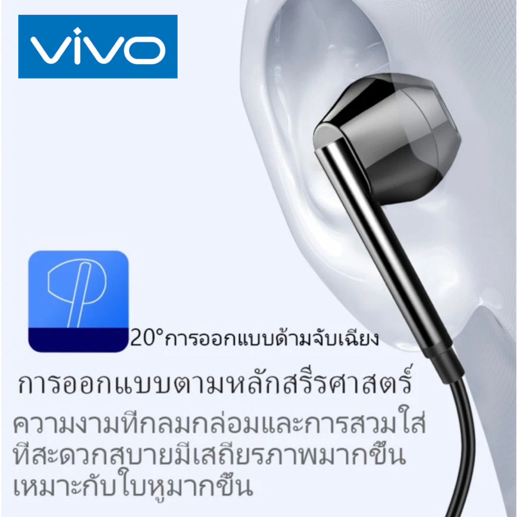 หูฟัง สมอลทอล์ค สำหรับ VIVO Type-C วีโว่ V30 ไทป์ซี สวมใส่สบาย เบสนุ่ม เสียงดี เพิ่ม-ลดระดับเสียง เล่น-หยุด-เพลง M15