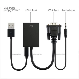 VGA to HDmi แปลงช่องเสียบVGAคอมเก่า ให้ไปเป็น HDmi รองรับความละเอียด 1080P