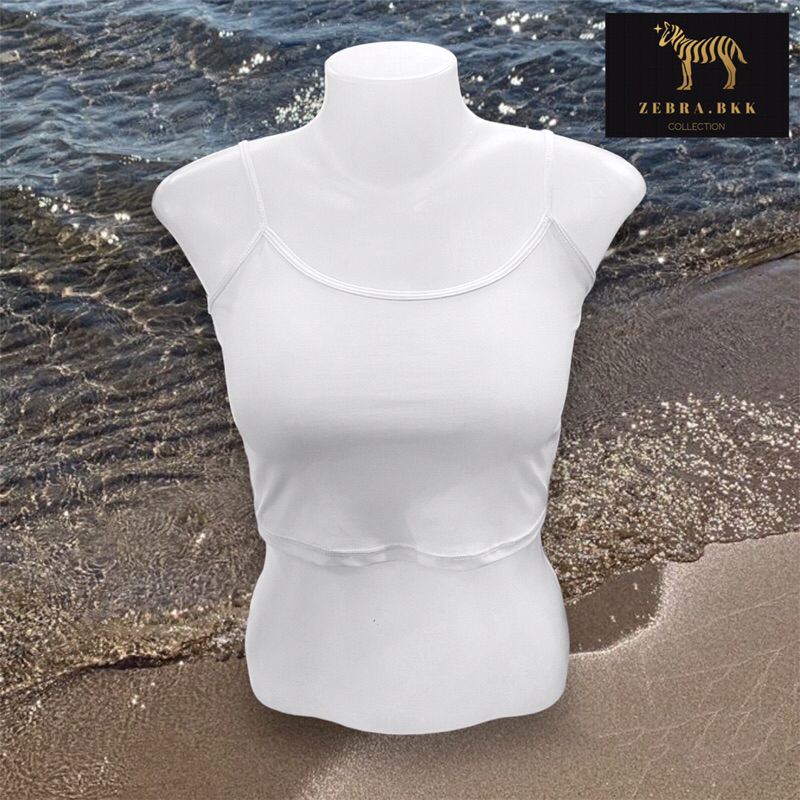 💢กด5ชิ้นเหลือ0บาท‼️✨สายเดี่ยวตัวสั้นคอยู ผ้าity✨