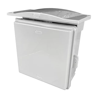 ABCO ตู้พลาสติกกันน้ำ ฝาทึบ มีหลังคา 12x12 นิ้ว A-CA1212 มี 2 สี สีขาวและสีเทา
