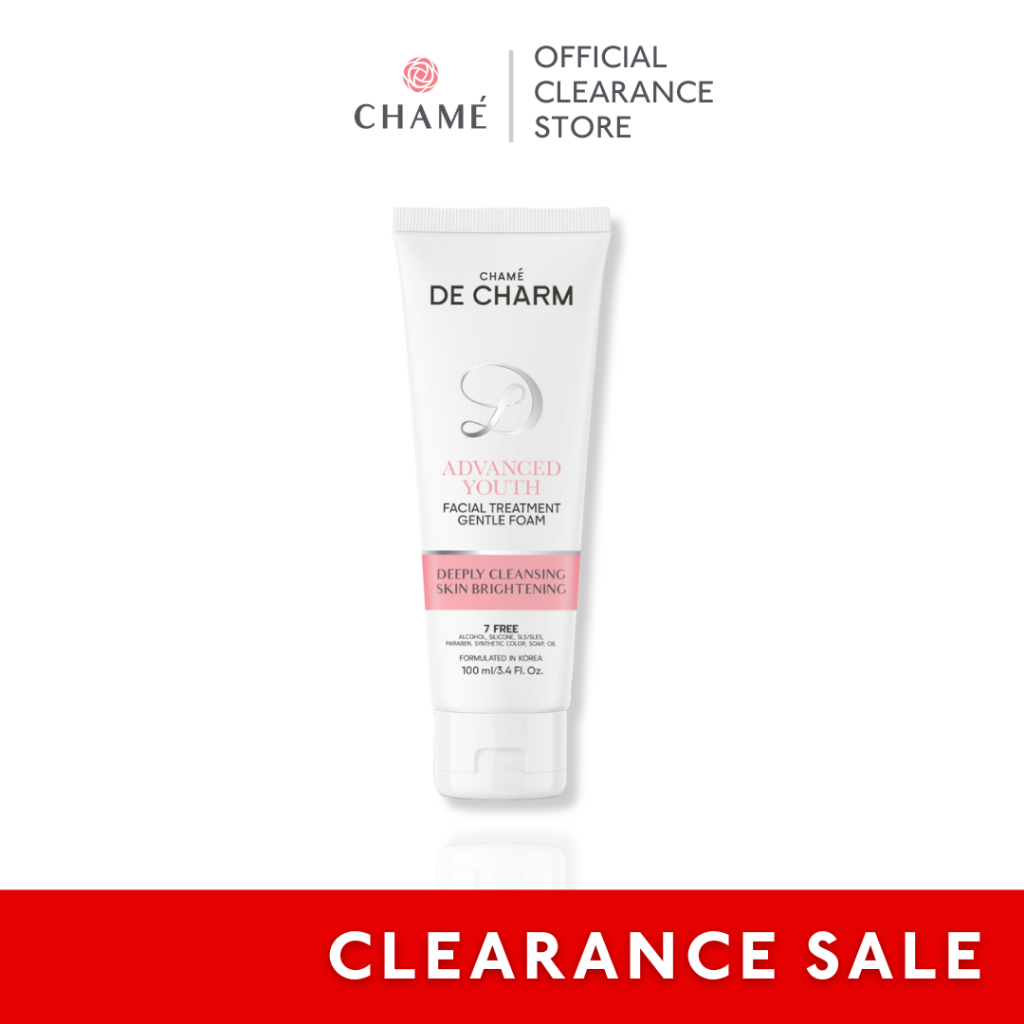 [หมดอายุ 23/05/2025] DE CHARM ADVANCED YOUTH FACIAL TREATMENT GENTLE FOAM เดอ ชาร์ม แอดวานซ์ ทรีทเมนต์ โฟม 100 ml.