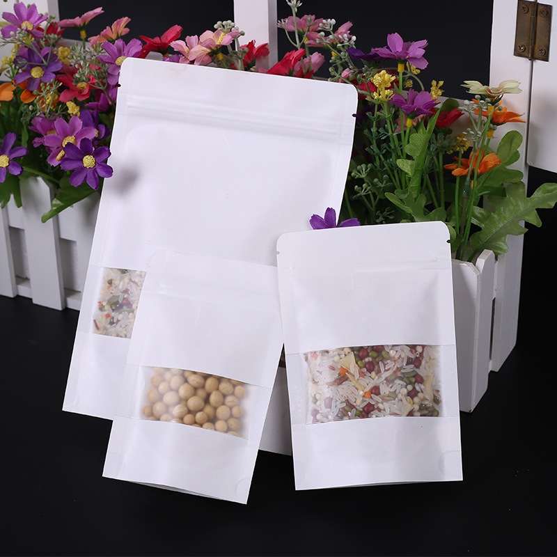 ถุงคราฟท์สีขาวมีหน้าต่าง แพ็ค 50 ใบ  สีขุ่นตั้งได้ หลายขนาดให้เลือก - รูปที่ 5