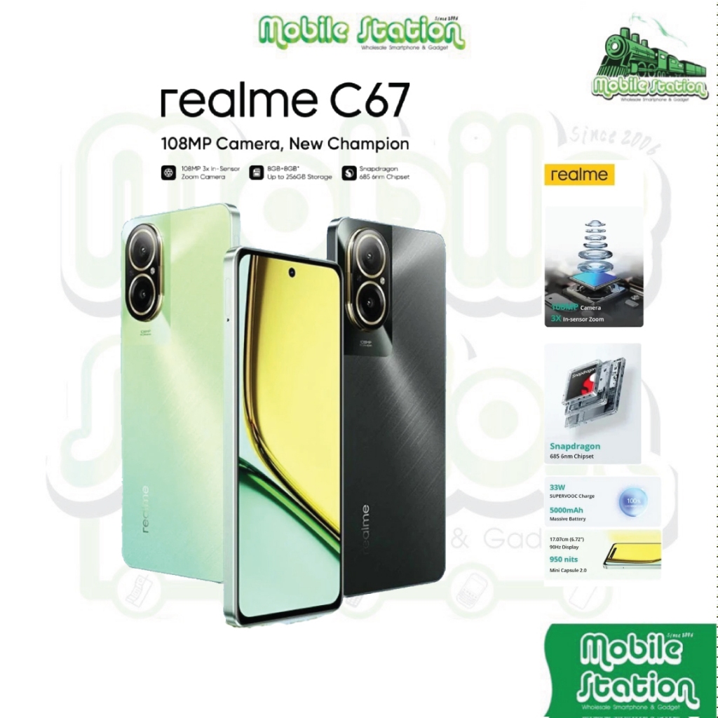 [Hot] realme C67 8/128GB Snapdragon 685 6nm丨กล้อง108MP l C65 l C55 เครื่องศูนย์ไทย Mobilestation