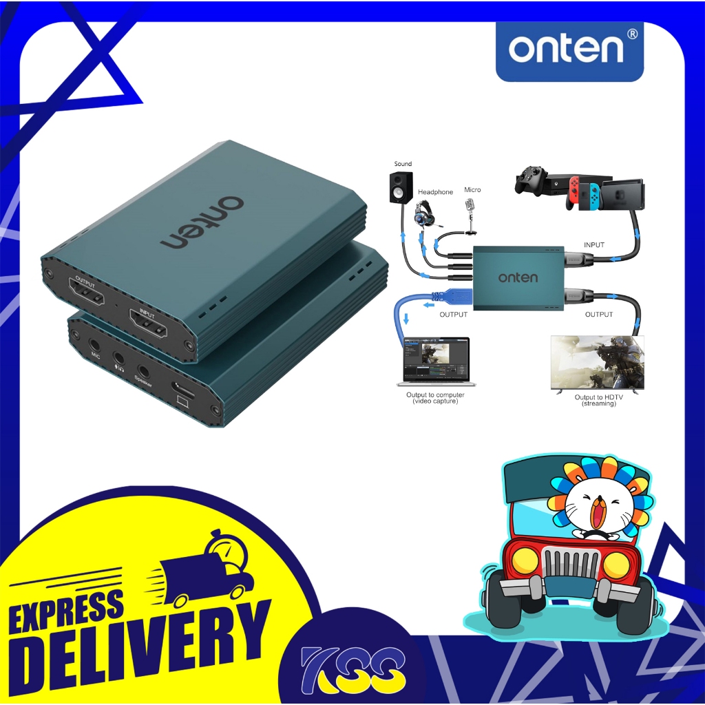 อุปกรณ์นำสัญญาณภาพแคปเจอร์การ์ด Onten Usb 3.0 Audio Video 4K Capture Card รุ่น OTN-332 เปิดบิลใบกำกั