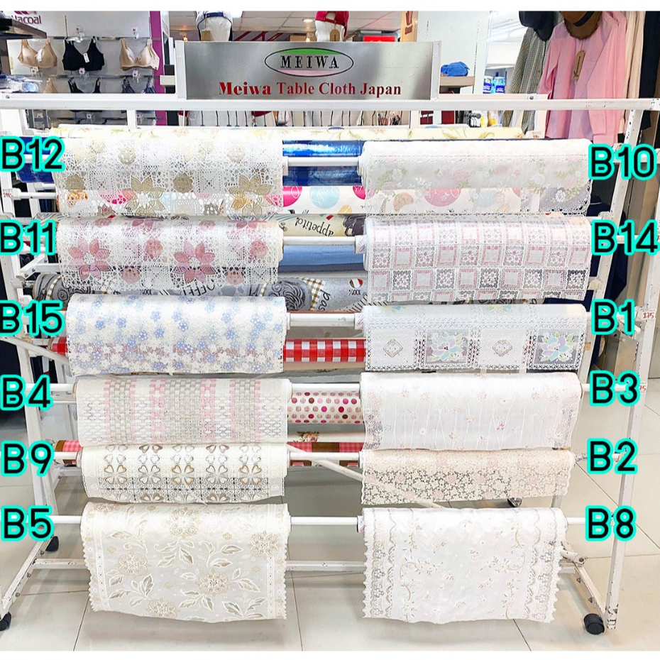 [ขายเป็นเมตร] MEIWA ผ้าปูโต๊ะ ผ้ายางลูกไม้ PVC หน้ากว้าง 50ซม. ยี่ห้อเมว่า จากประเทศญี่ปุ่น
