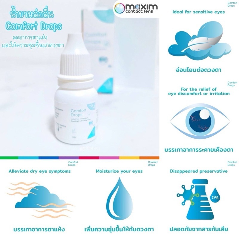 ￼น้ำตาเทียม Comfort Drops 10ml ล็อตใหม่ สูตรอ่อนโยน ให้ความชุ่มชื้นต่อดวงตา