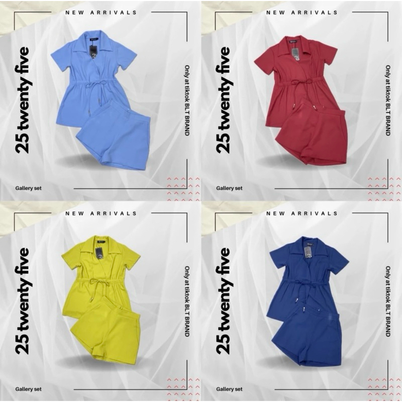 เซ็ทเสื้อ กางเกงขาสั้น ( 25 twenty five) มีเชือกผูกจั้มเอว งานน่ารัก