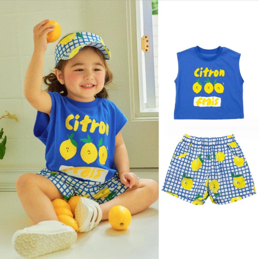 【พร้อมส่ง】「สินค้าลิขสิทธิ์แท้」IRIS KIDS IKS10 - IKP10 cute lemon shirt & short เสื้อผ้าเด็กเกาหลี เสื้อผ้าเด็ก