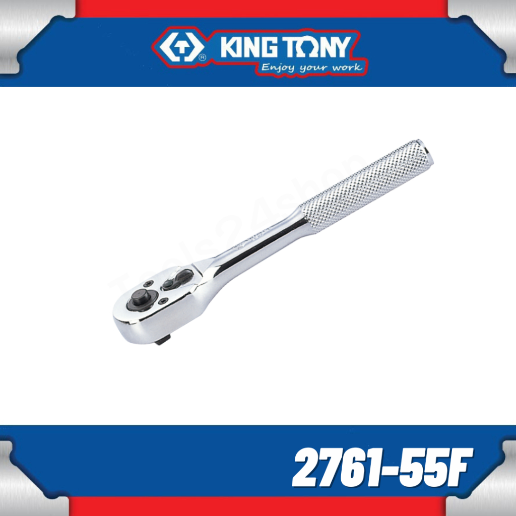 KING TONY ประแจด้ามฟรีหัวไข่ กดปุ่ม ขนาด 1/4" No.2761-55F