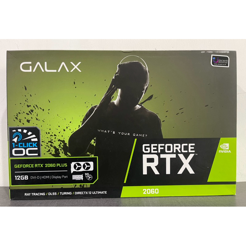 VGA (การ์ดแสดงผล) GALAX GEFORCE RTX 2060 PLUS (1-CLICK OC) - 12GB GDDR6 มือสอง ประกันศูนย์ไทย