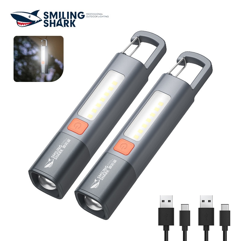 [🇹🇭พร้อมส่ง🎁]Smiling SHARK ไฟฉาย LED ขนาดเล็ก สว่างมาก ไฟฉายแรงสูง ไฟฉาย2in1 ไฟฉายอเนกประสงค์ สําหรั